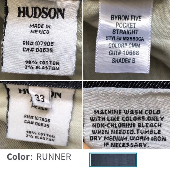 ♻️👖 BYRON 5 Pocket Straight HUDSON JEANS Med-Dark - Picture 6 of 15